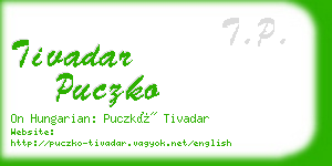 tivadar puczko business card